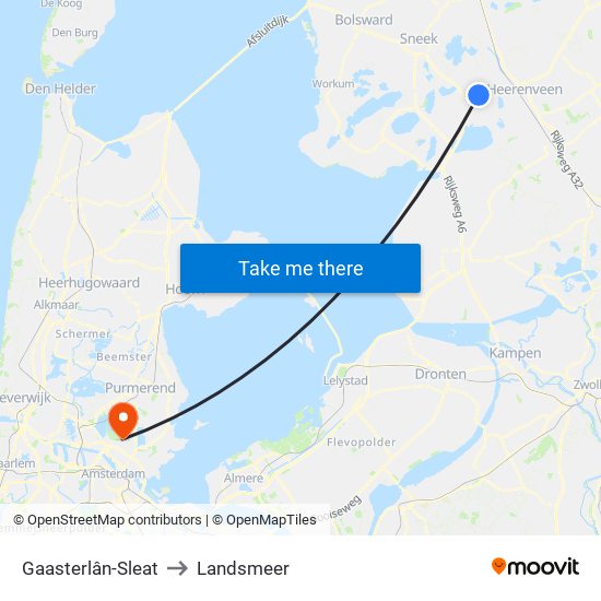 Gaasterlân-Sleat to Landsmeer map