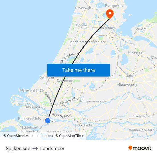 Spijkenisse to Landsmeer map