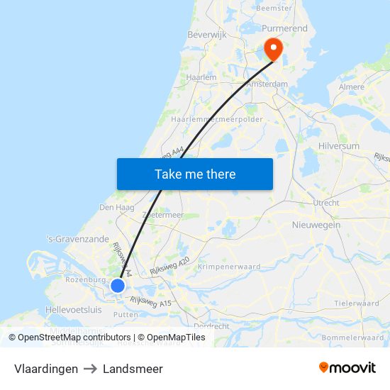 Vlaardingen to Landsmeer map