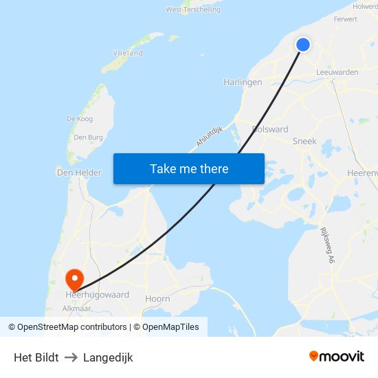Het Bildt to Langedijk map
