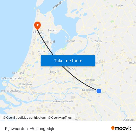 Rijnwaarden to Langedijk map