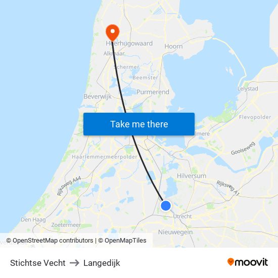 Stichtse Vecht to Langedijk map