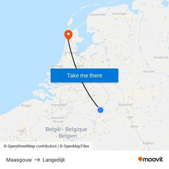 Maasgouw to Langedijk map