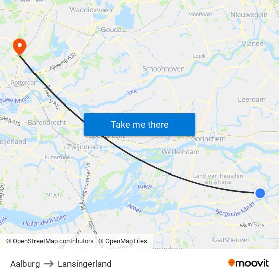 Aalburg to Lansingerland map