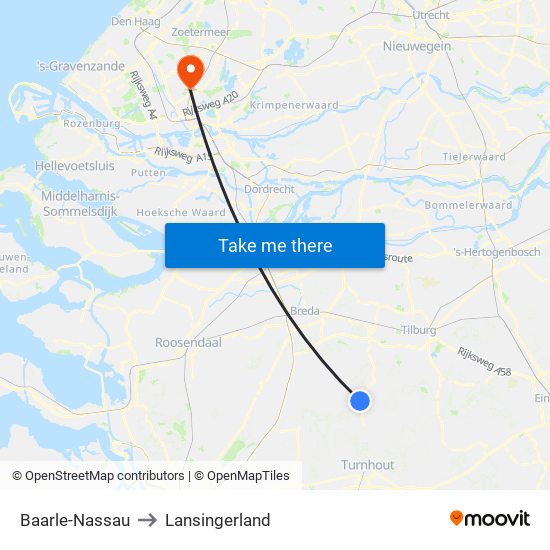 Baarle-Nassau to Lansingerland map