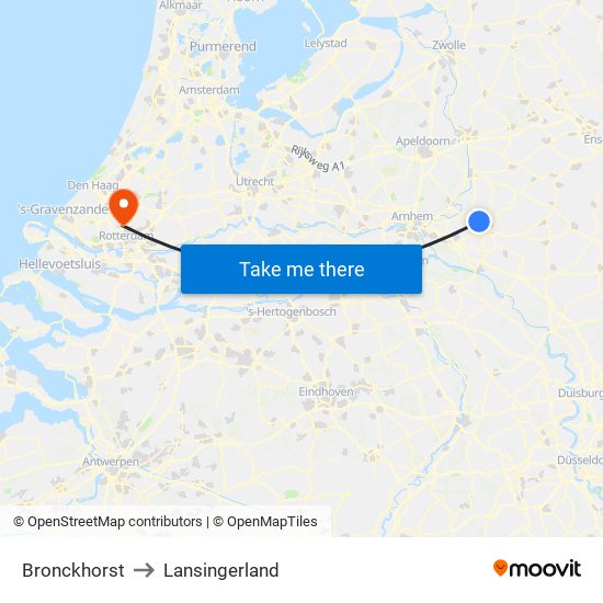 Bronckhorst to Lansingerland map