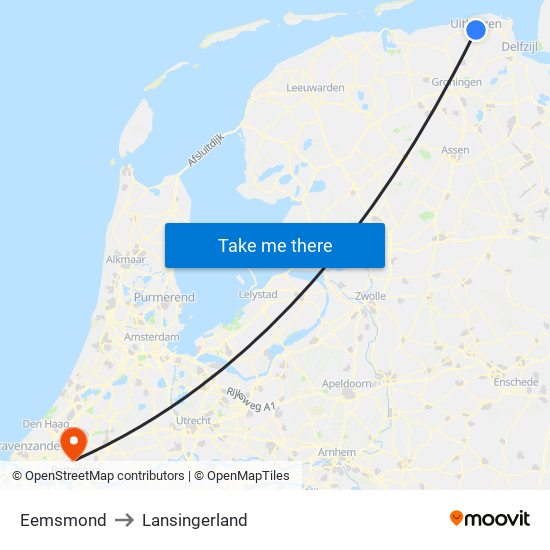 Eemsmond to Lansingerland map