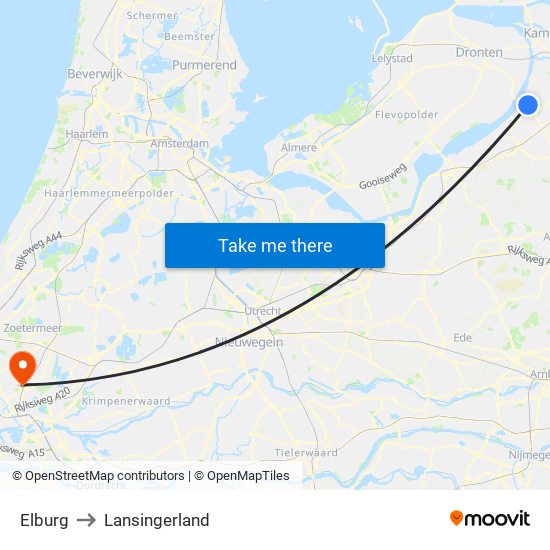 Elburg to Lansingerland map