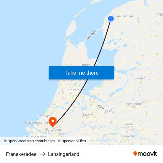 Franekeradeel to Lansingerland map