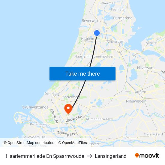 Haarlemmerliede En Spaarnwoude to Lansingerland map