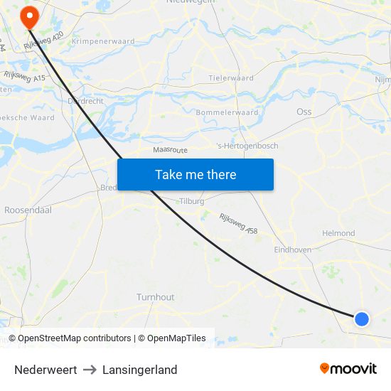 Nederweert to Lansingerland map