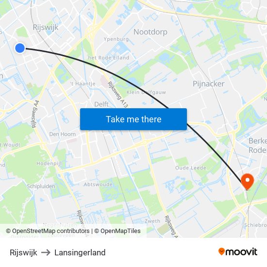 Rijswijk to Lansingerland map