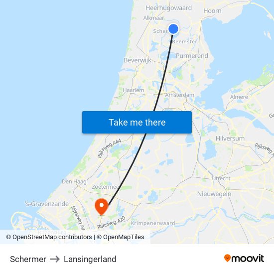 Schermer to Lansingerland map