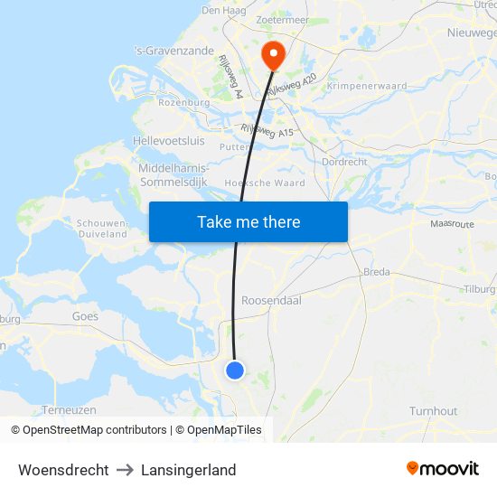 Woensdrecht to Lansingerland map