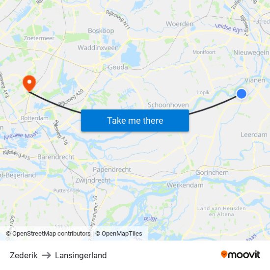 Zederik to Lansingerland map