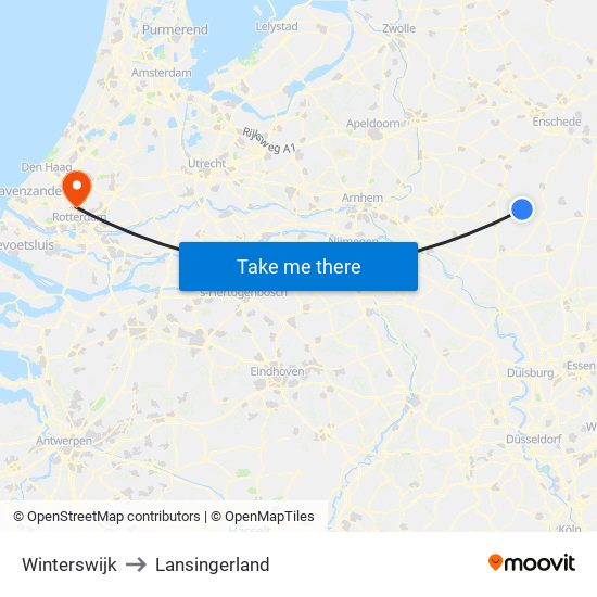Winterswijk to Lansingerland map