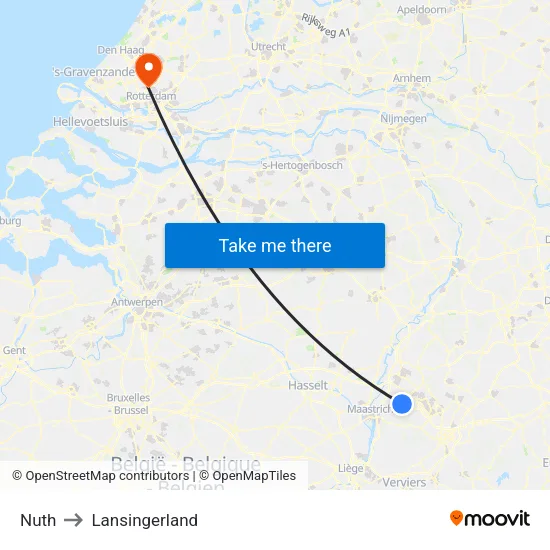 Nuth to Lansingerland map
