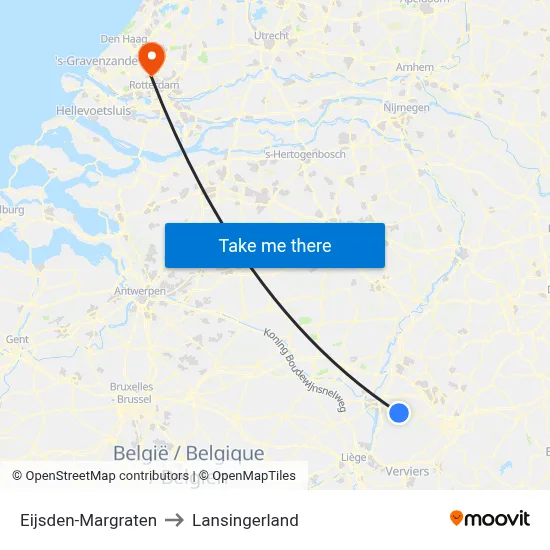 Eijsden-Margraten to Lansingerland map