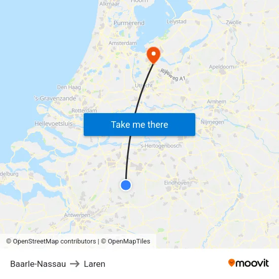 Baarle-Nassau to Laren map