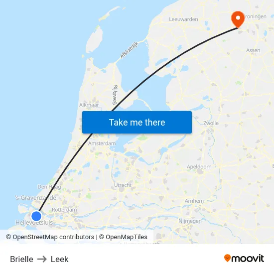 Brielle to Leek map