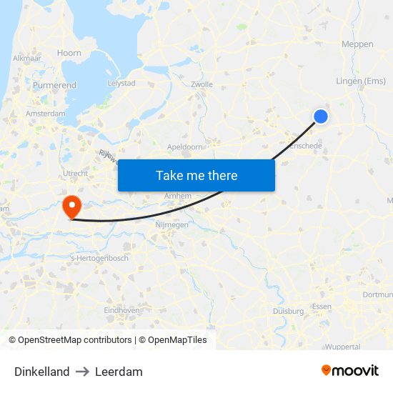 Dinkelland to Leerdam map