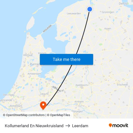 Kollumerland En Nieuwkruisland to Leerdam map