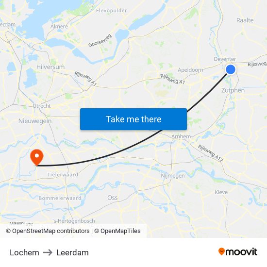Lochem to Leerdam map