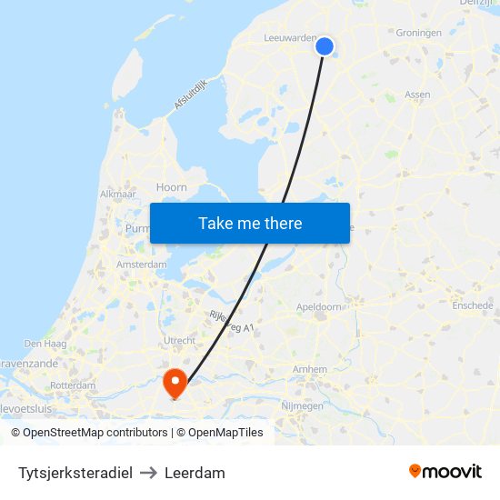 Tytsjerksteradiel to Leerdam map