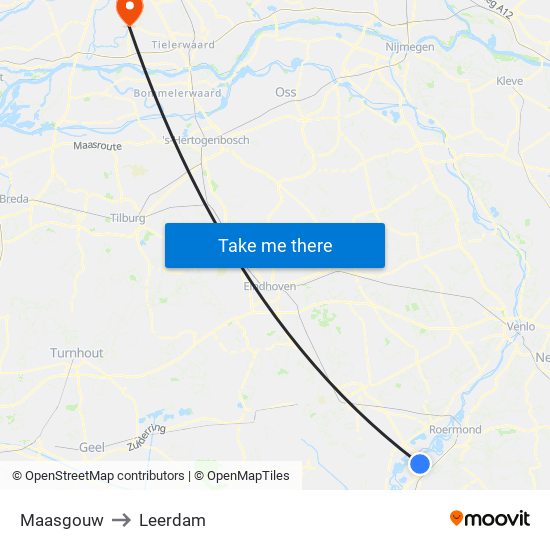 Maasgouw to Leerdam map