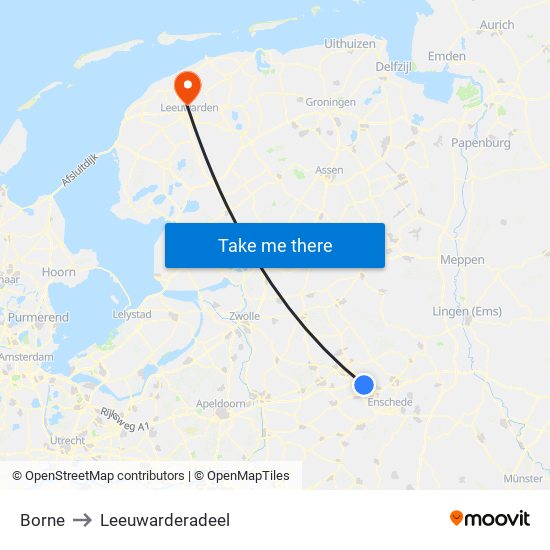 Borne to Leeuwarderadeel map