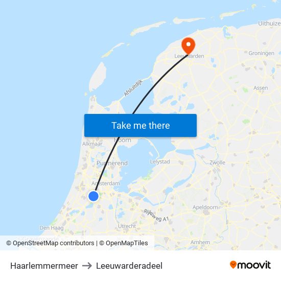 Haarlemmermeer to Leeuwarderadeel map