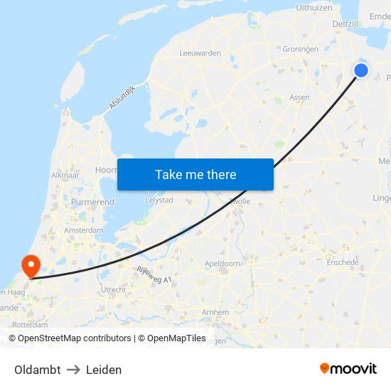Oldambt to Leiden map