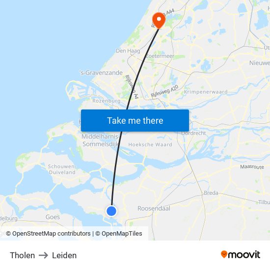 Tholen to Leiden map