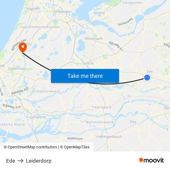 Ede to Leiderdorp map