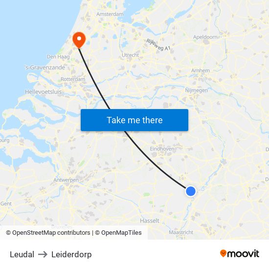 Leudal to Leiderdorp map