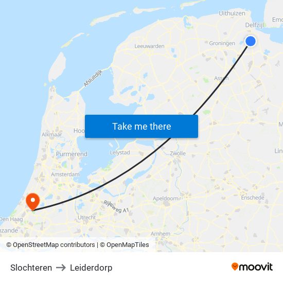 Slochteren to Leiderdorp map