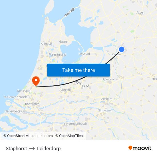 Staphorst to Leiderdorp map