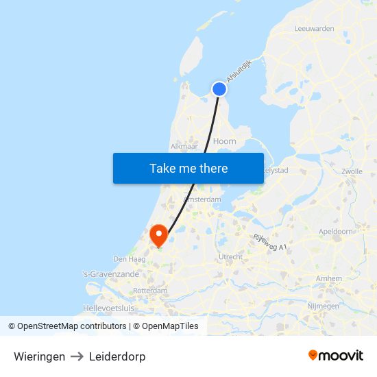 Wieringen to Leiderdorp map