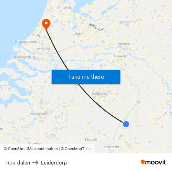 Roerdalen to Leiderdorp map