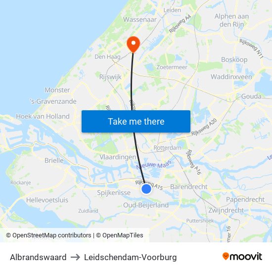 Albrandswaard to Leidschendam-Voorburg map