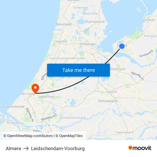 Almere to Leidschendam-Voorburg map