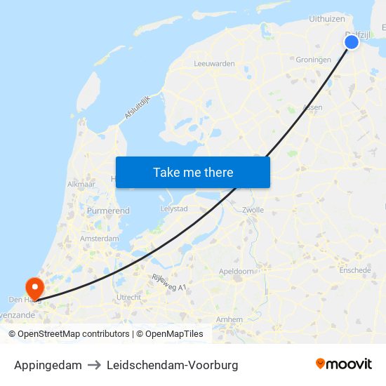 Appingedam to Leidschendam-Voorburg map