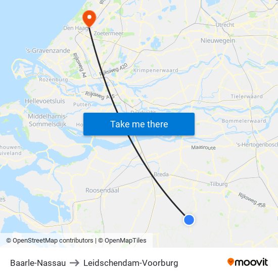 Baarle-Nassau to Leidschendam-Voorburg map
