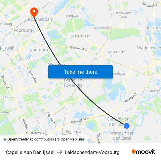 Capelle Aan Den Ijssel to Leidschendam-Voorburg map