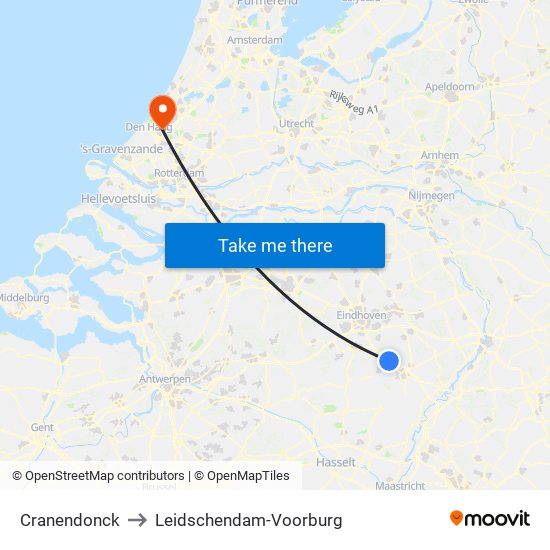 Cranendonck to Leidschendam-Voorburg map