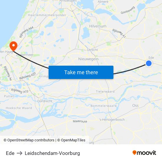 Ede to Leidschendam-Voorburg map