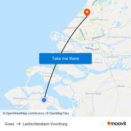 Goes to Leidschendam-Voorburg map