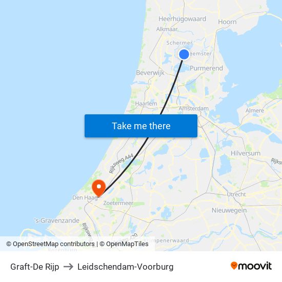 Graft-De Rijp to Leidschendam-Voorburg map