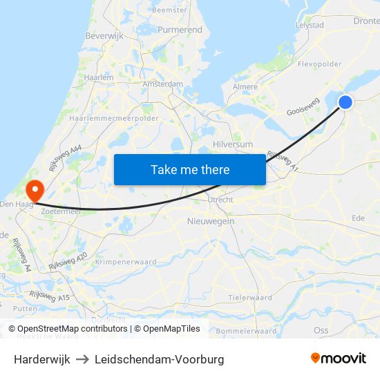 Harderwijk to Leidschendam-Voorburg map