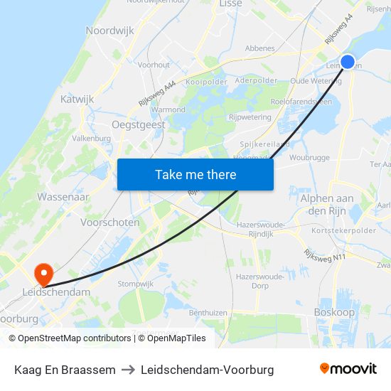 Kaag En Braassem to Leidschendam-Voorburg map